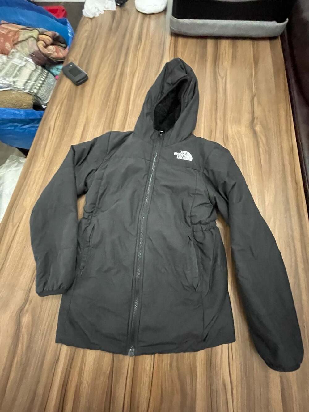 The North Face Reversible Mossbud Parka Girls 12 Black Jacket